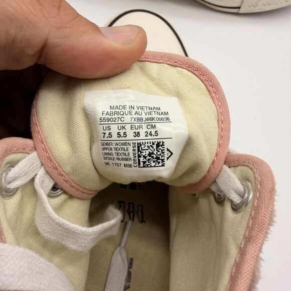 CONVERSE Chuck Taylor All Star High Top Woman's Pink Faux Fur Sneakers Size 7.5 - Picture 6 of 7